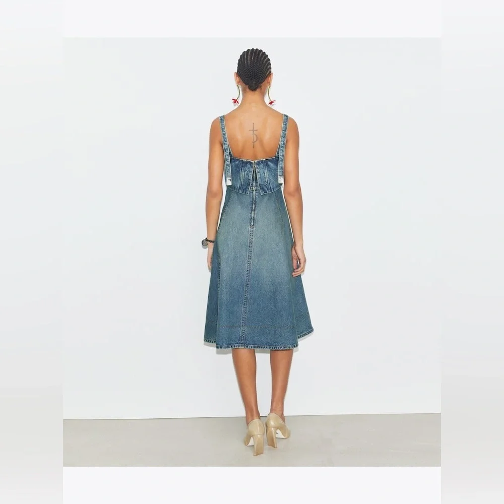 NWT $498 Tory Burch Cotton Denim Dress